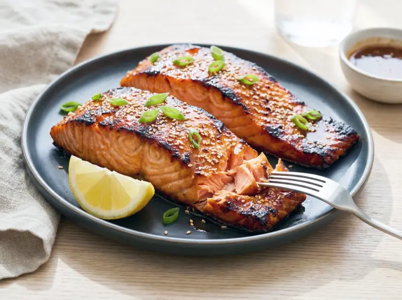 Air Fryer Salmon with salmon, honey and soy sauce — USA recipe