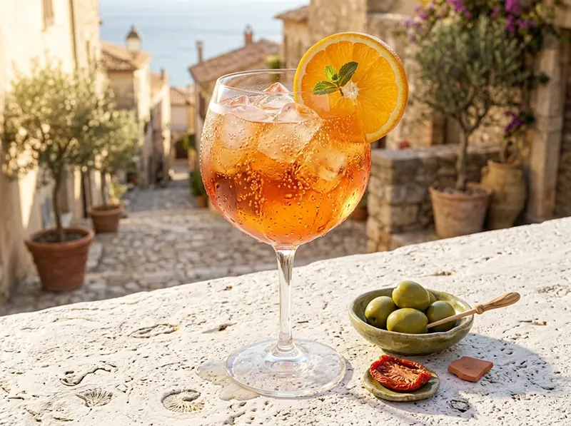Aperol Spritz with Aperol, Prosecco and soda water — Italy recipe