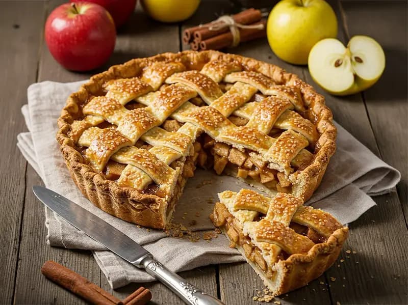 Apple Pie with apple, butter and sugar — USA recipe