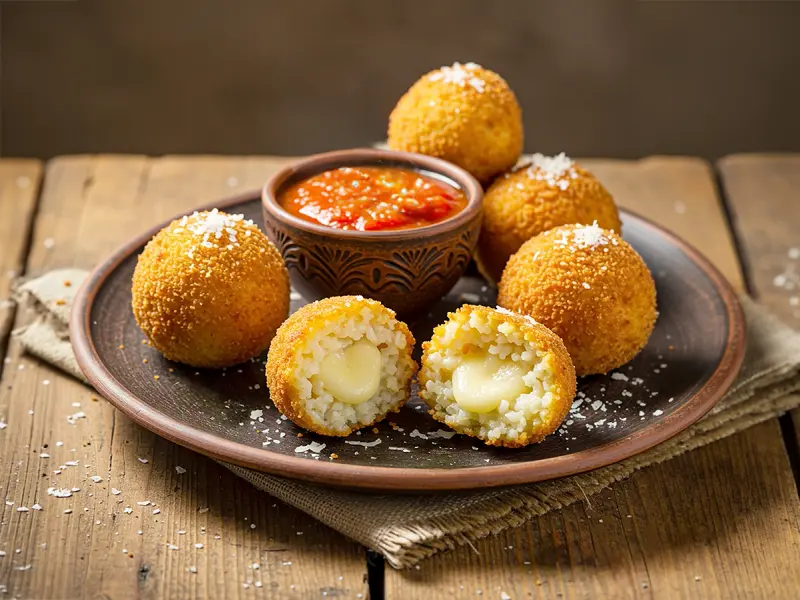 Arancini with rice, mozzarella and egg — Italy recipe