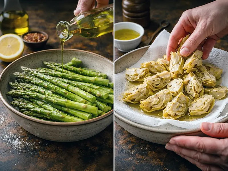 Asparagus and Marinated Artichoke Galette — step 4
