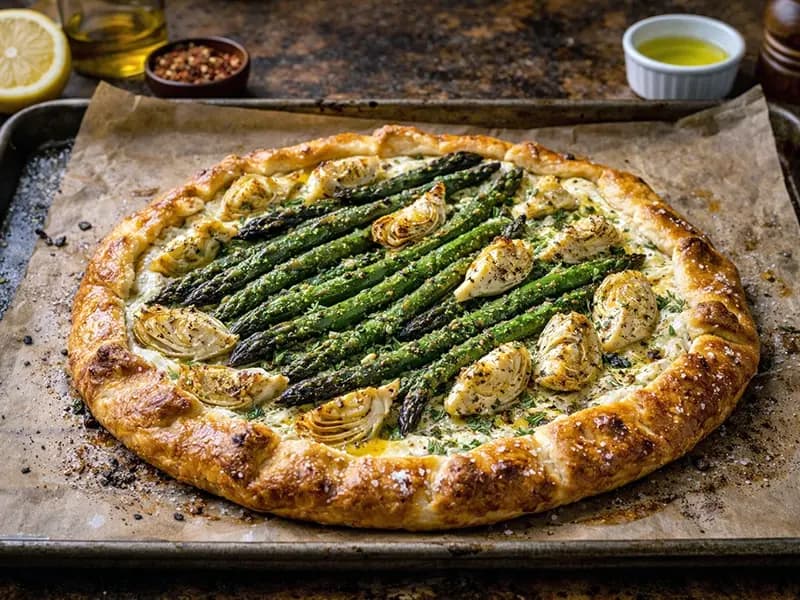 Galette mit Spargel und marinierten Artischocken — step 8