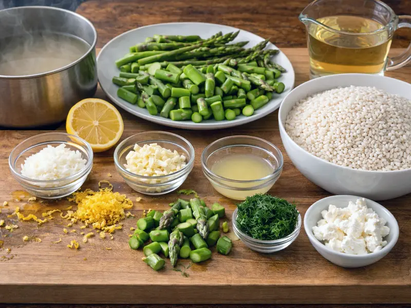 Asparagus Risotto with Lemon, Dill and Goat Cheese — step 1