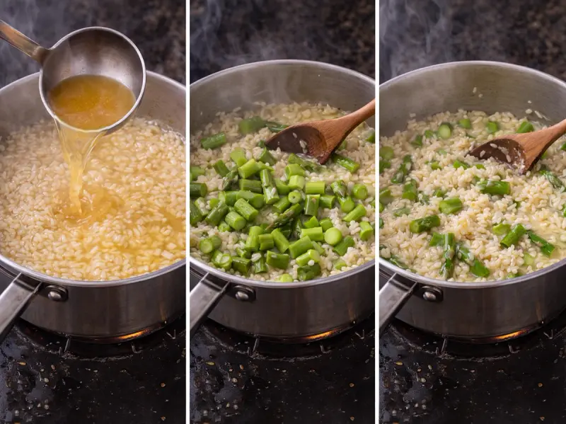 Risotto agli Asparagi con Limone, Aneto e Caprino — step 3