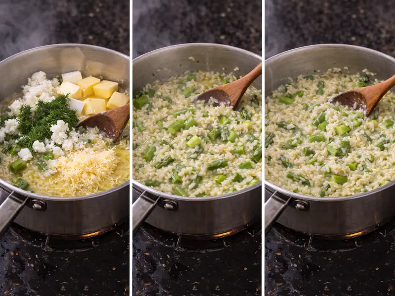 Asparagus Risotto with Lemon, Dill and Goat Cheese — step 4