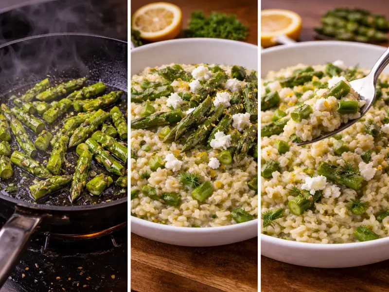 Risotto agli Asparagi con Limone, Aneto e Caprino — step 5