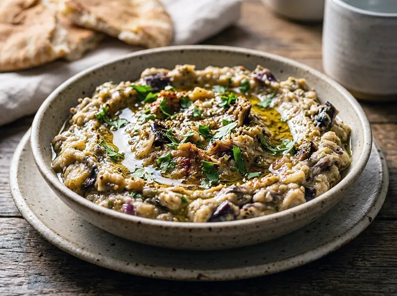 Baba Ganoush with eggplant, tahini and lemon juice — Israel recipe