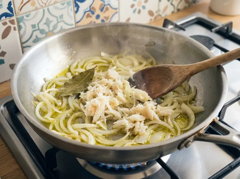 Bacalhau à Brás (Portuguese Salt Cod with Eggs and Potatoes) — step 4