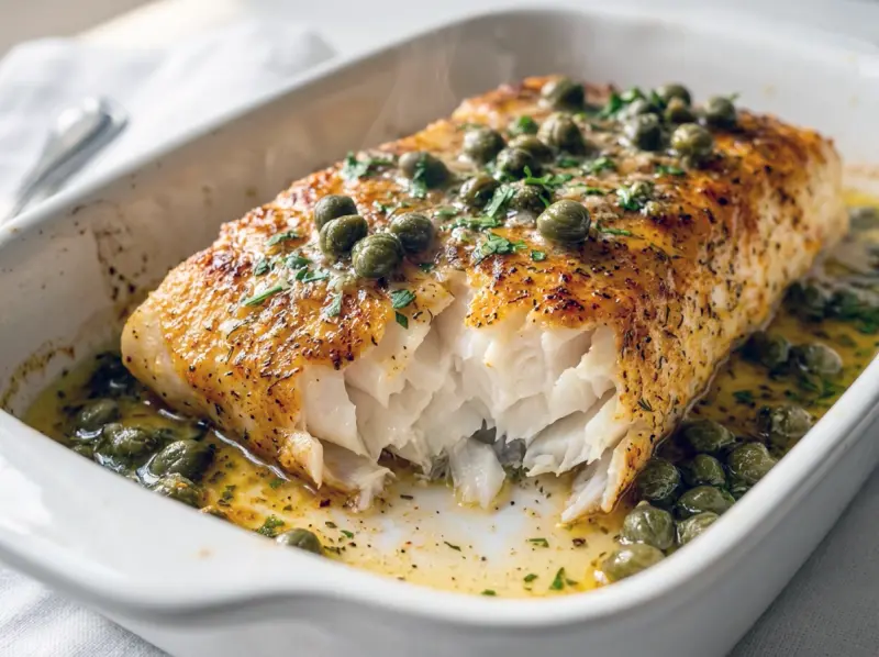 Baked Cod with cod, butter and garlic — USA recipe