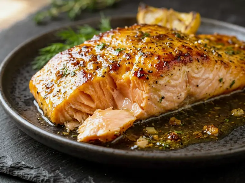 Baked Salmon with salmon, butter and lemon — USA recipe