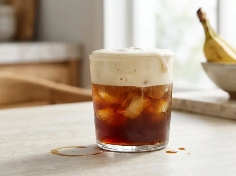 Caffè freddo con schiuma alla banana