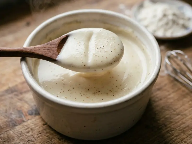 Béchamel Sauce with butter, flour and milk — France recipe