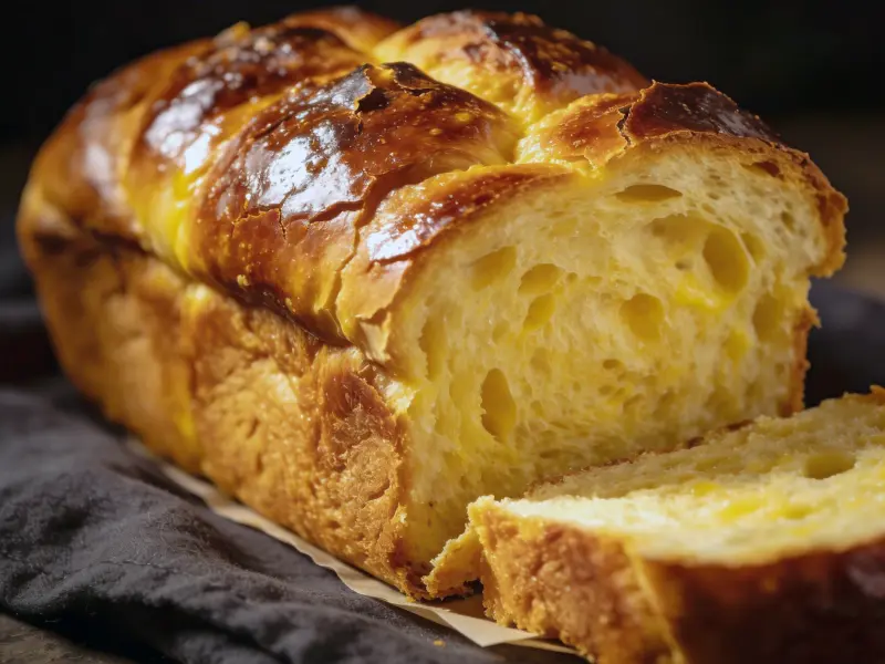 Brioche with plain flour, eggs and unsalted butter — France recipe