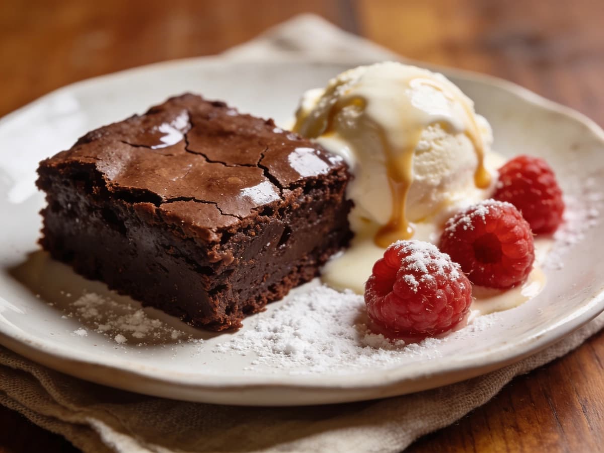 Brownie with butter, chocolate and cocoa powder — USA recipe