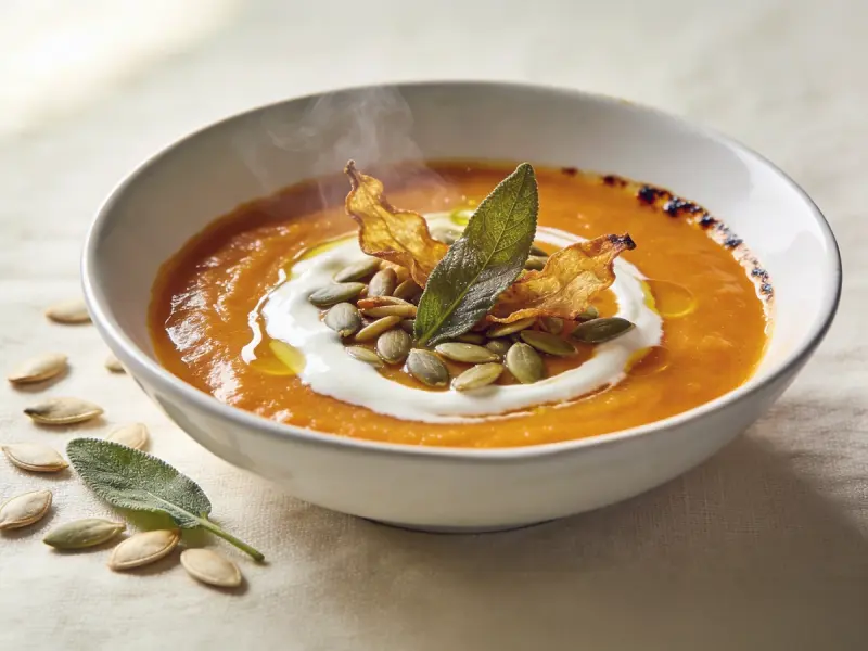 Butternut Squash Soup with butternut squash, onion and garlic — USA recipe