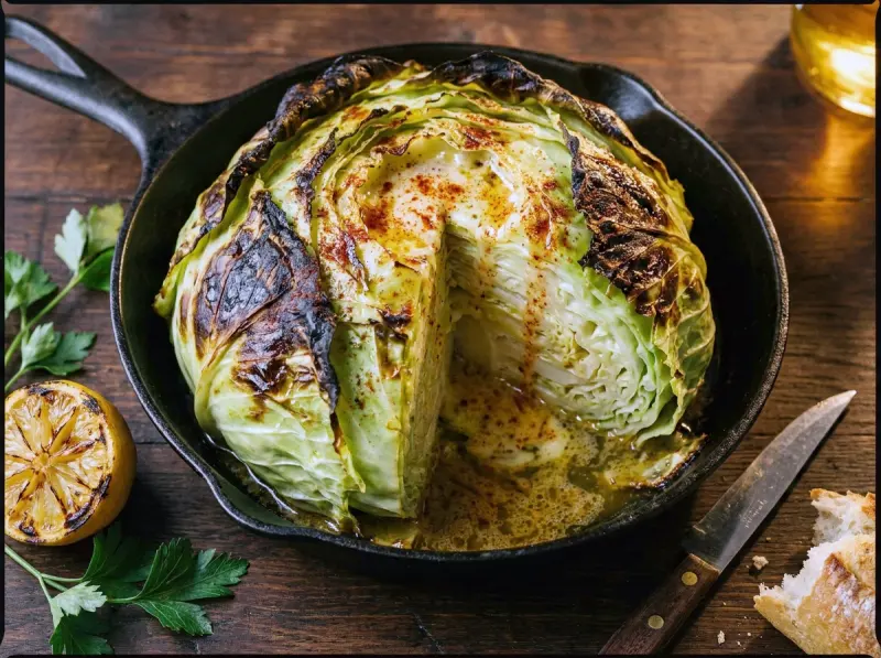 Cabbage Boil (Whole Baked Cabbage with Spiced Butter)