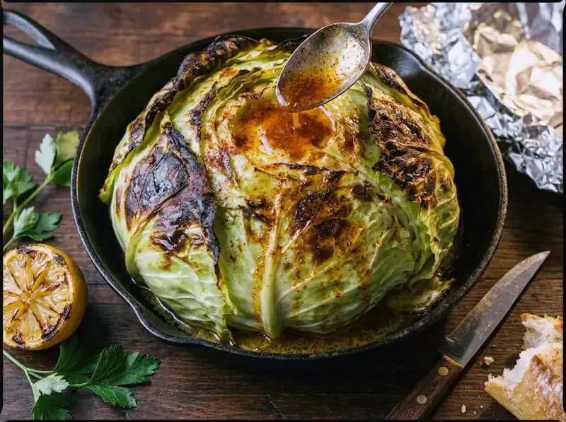 Cabbage Boil (Whole Baked Cabbage with Spiced Butter) — step 6
