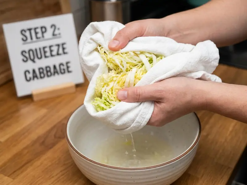 Jiaozi cinesi con maiale e cavolo — step 2
