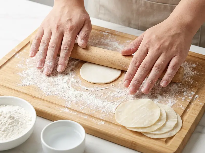 Jiaozi cinesi con maiale e cavolo — step 5