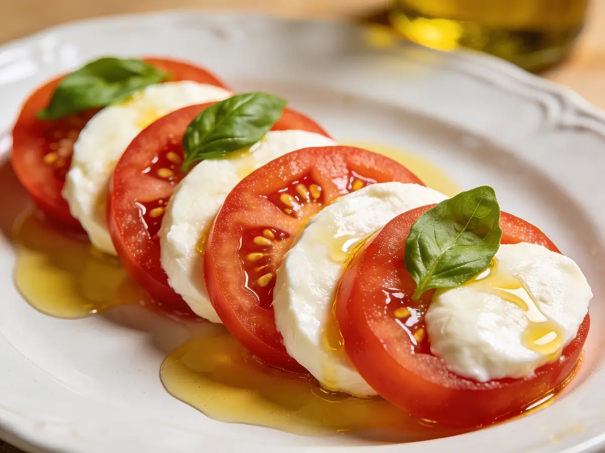 Caprese Salad with balsamic vinegar, basil and mozzarella — Italy recipe