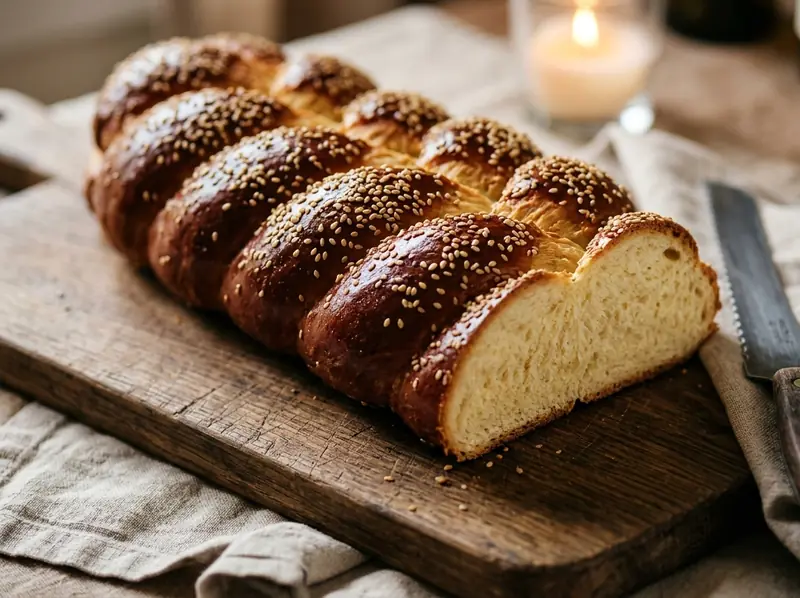 Challah (pane ebraico intrecciato alle uova): farina manitoba, uova, miele — Israele · ricetta