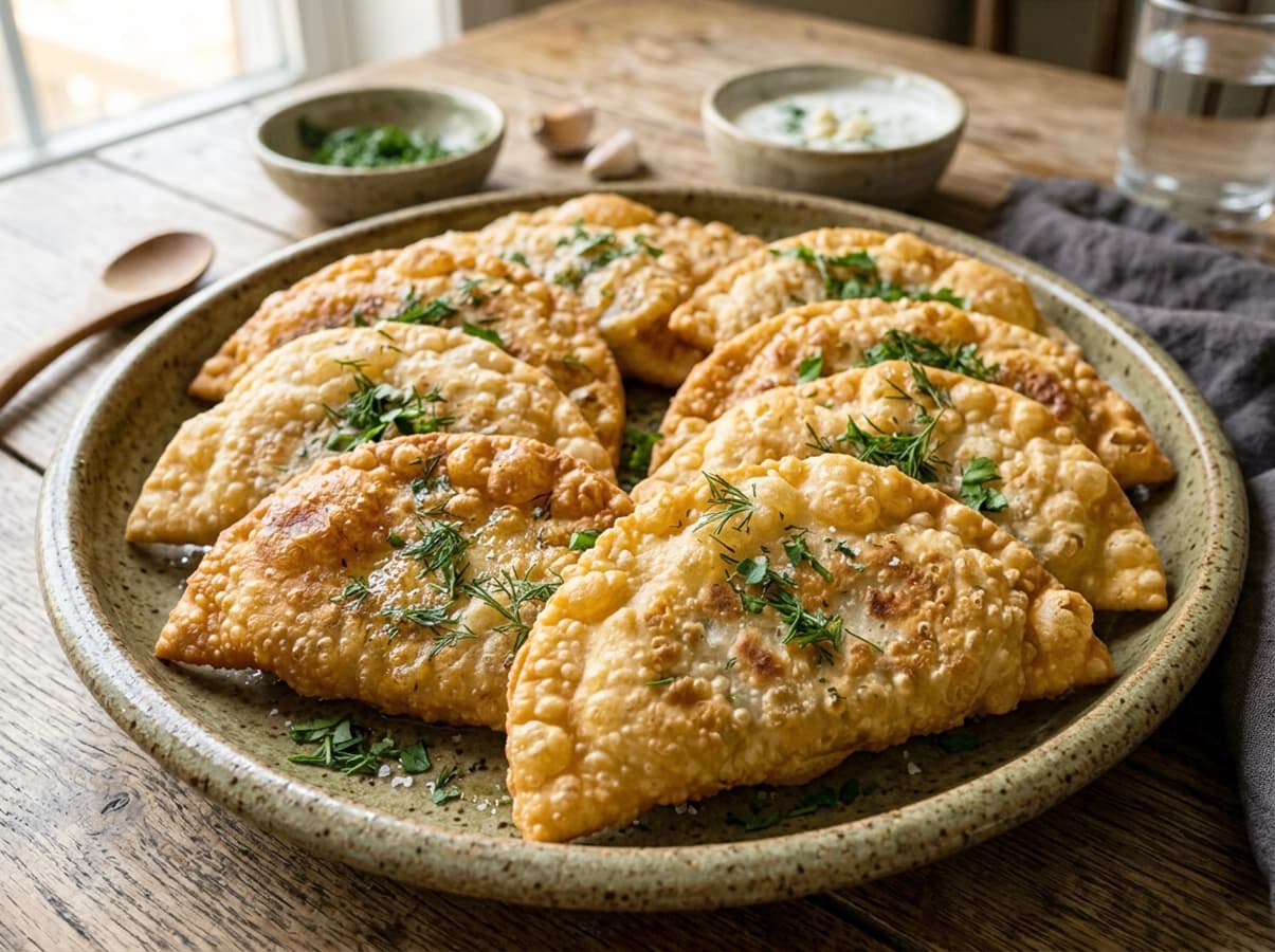 Chebureki with Meat (Georgian Style) with wheat flour and minced meat — Georgia recipe