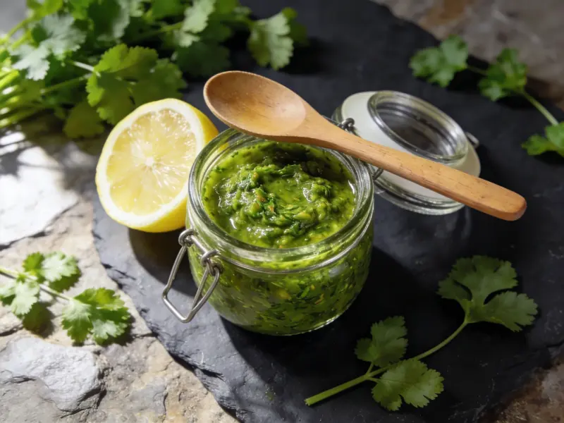 Chermoula with cilantro, parsley and garlic — Morocco recipe
