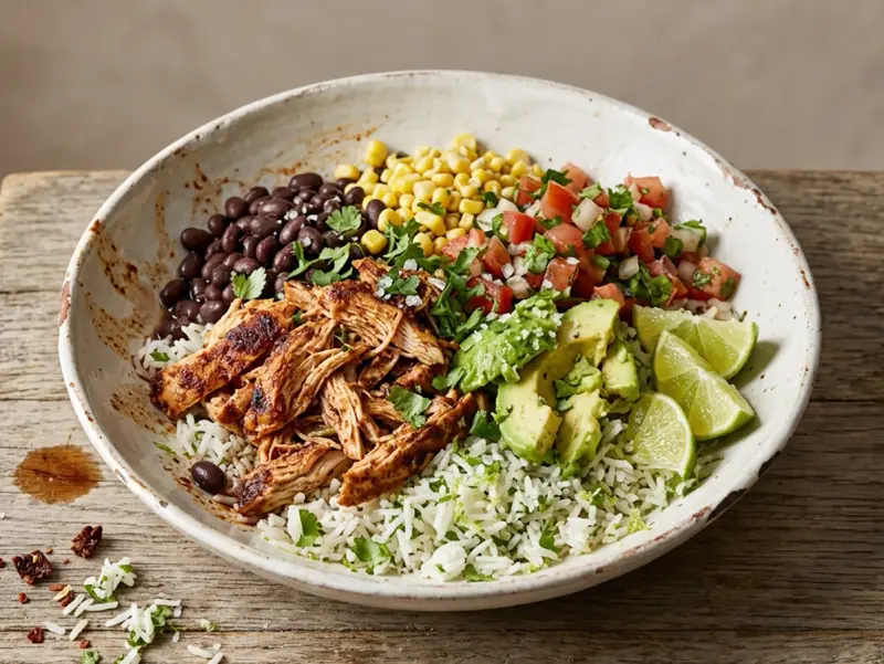 Chicken Burrito Bowls with chicken, rice and black beans — USA recipe