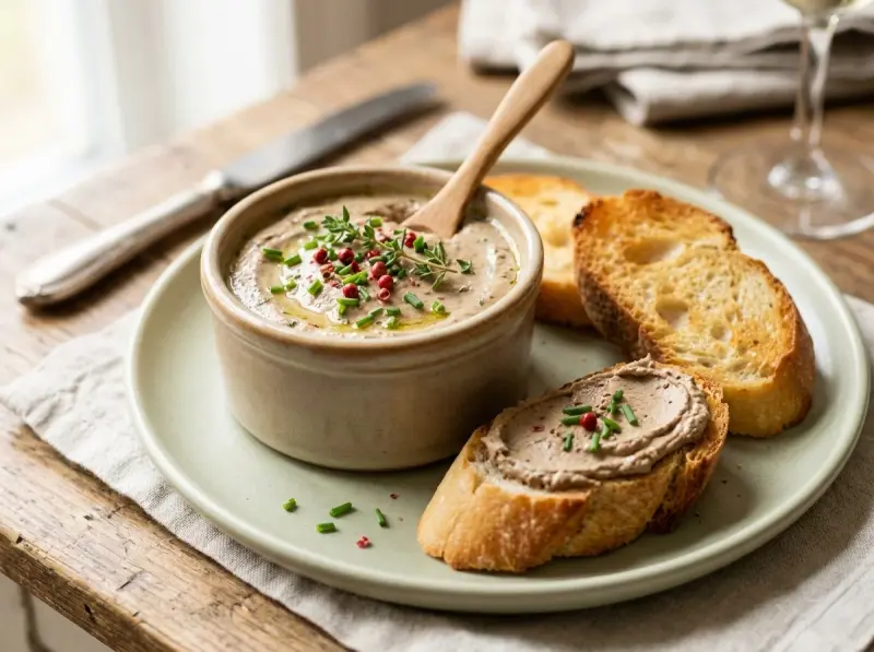 Chicken Liver Pâté with chicken liver, bacon and butter — France recipe