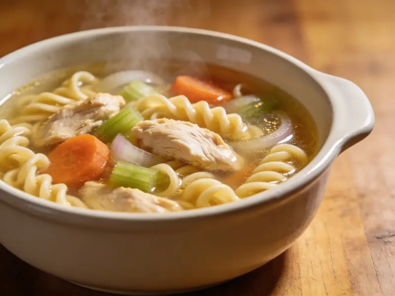 Chicken Noodle Soup with chicken, carrot and celery — USA recipe