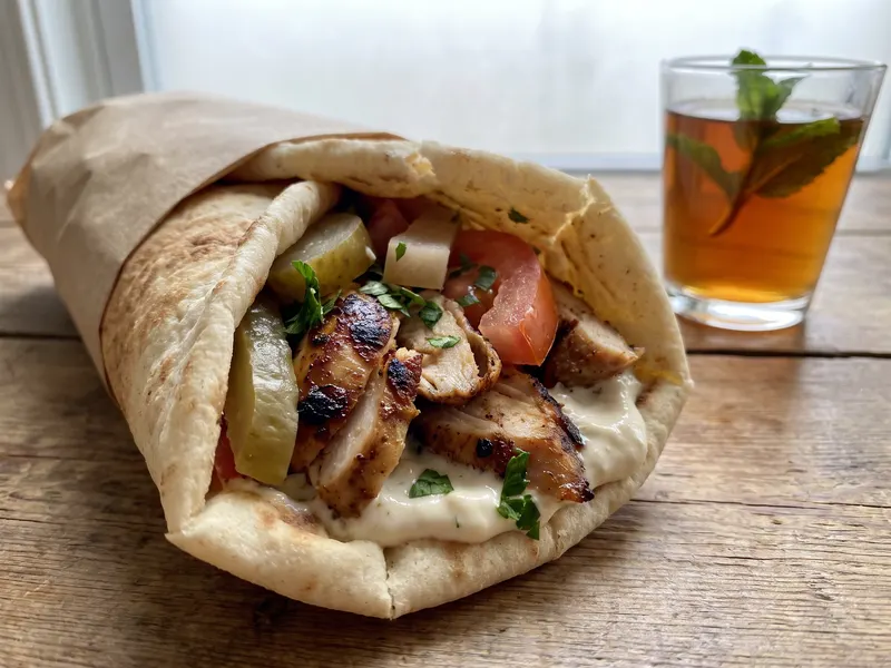Shawarma di pollo al forno: cosce di pollo disossate, aglio, succo limone — Libano · ricetta