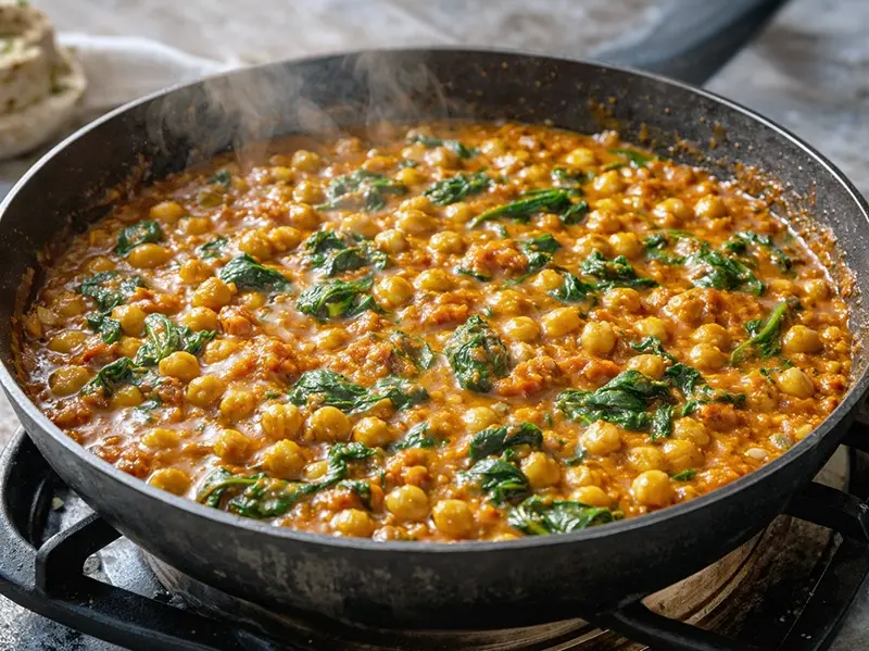 Curry di ceci e spinaci — step 5