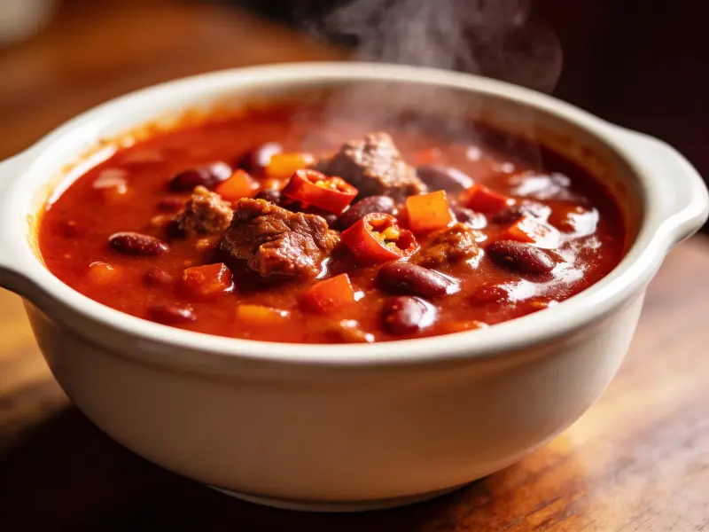 Chili with beef, bell pepper and chili pepper — Mexico recipe