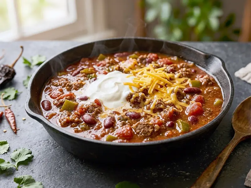 Chili con Carne with ground beef, kidney beans and tomato — USA recipe
