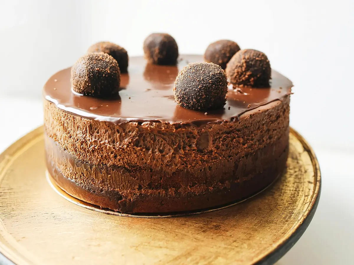 Chocolate Cake with butter, chocolate and cocoa powder — France recipe