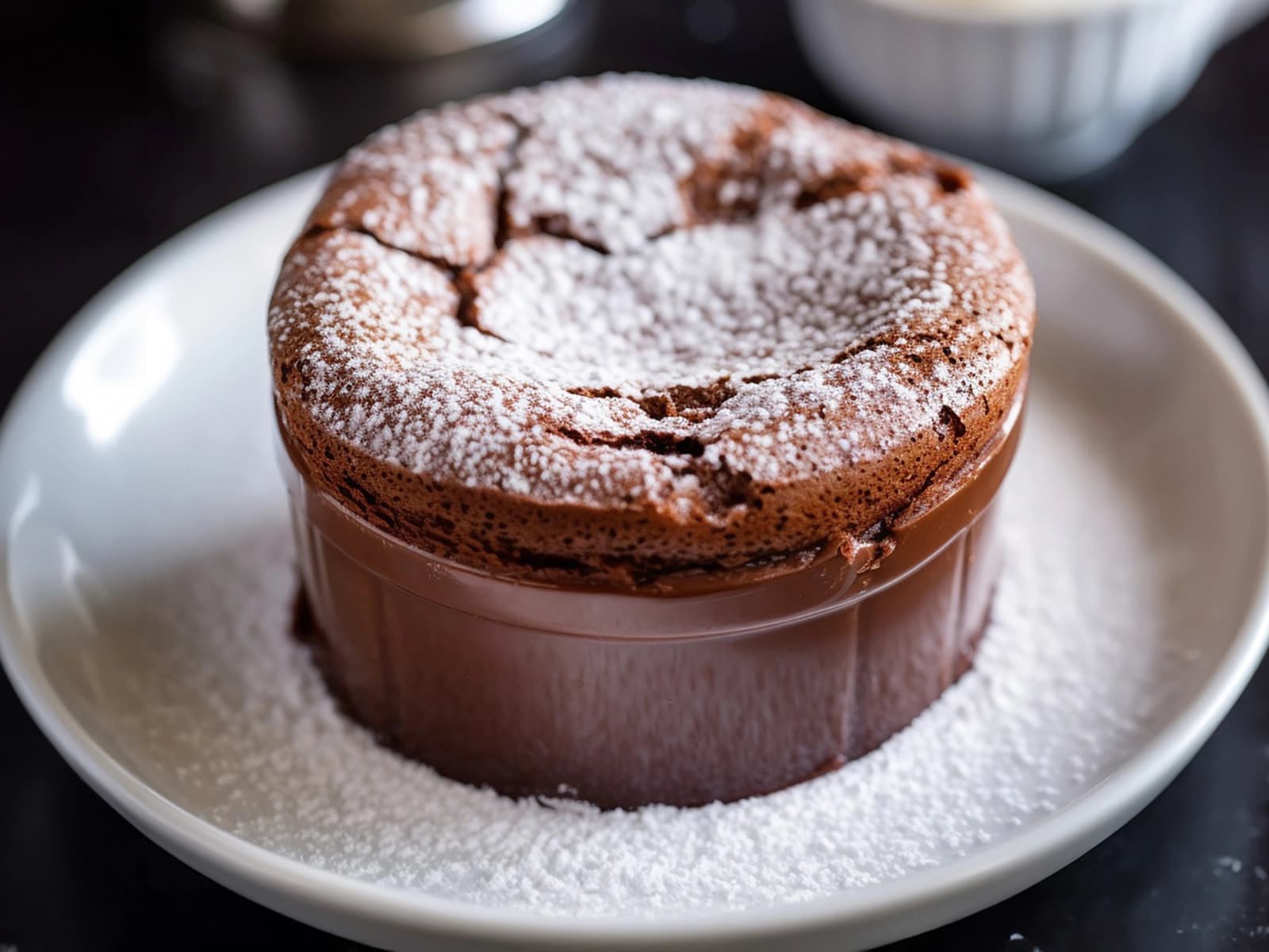 Chocolate Soufflé with butter, chocolate and dark chocolate — France recipe