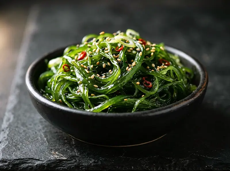 Chuka Seaweed Salad with chuka seaweed, sesame oil and rice vinegar — Japan recipe