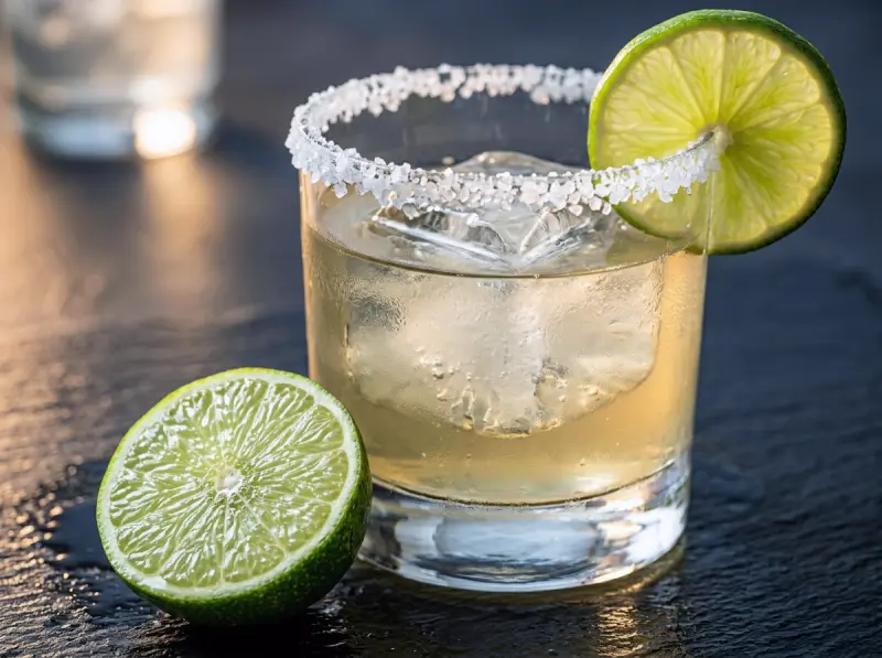 Classic Margarita with blanco tequila, Cointreau or triple sec and fresh lime juice — Mexico recipe