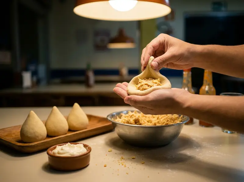 Coxinha: brasilianische Hähnchenkroketten — step 6