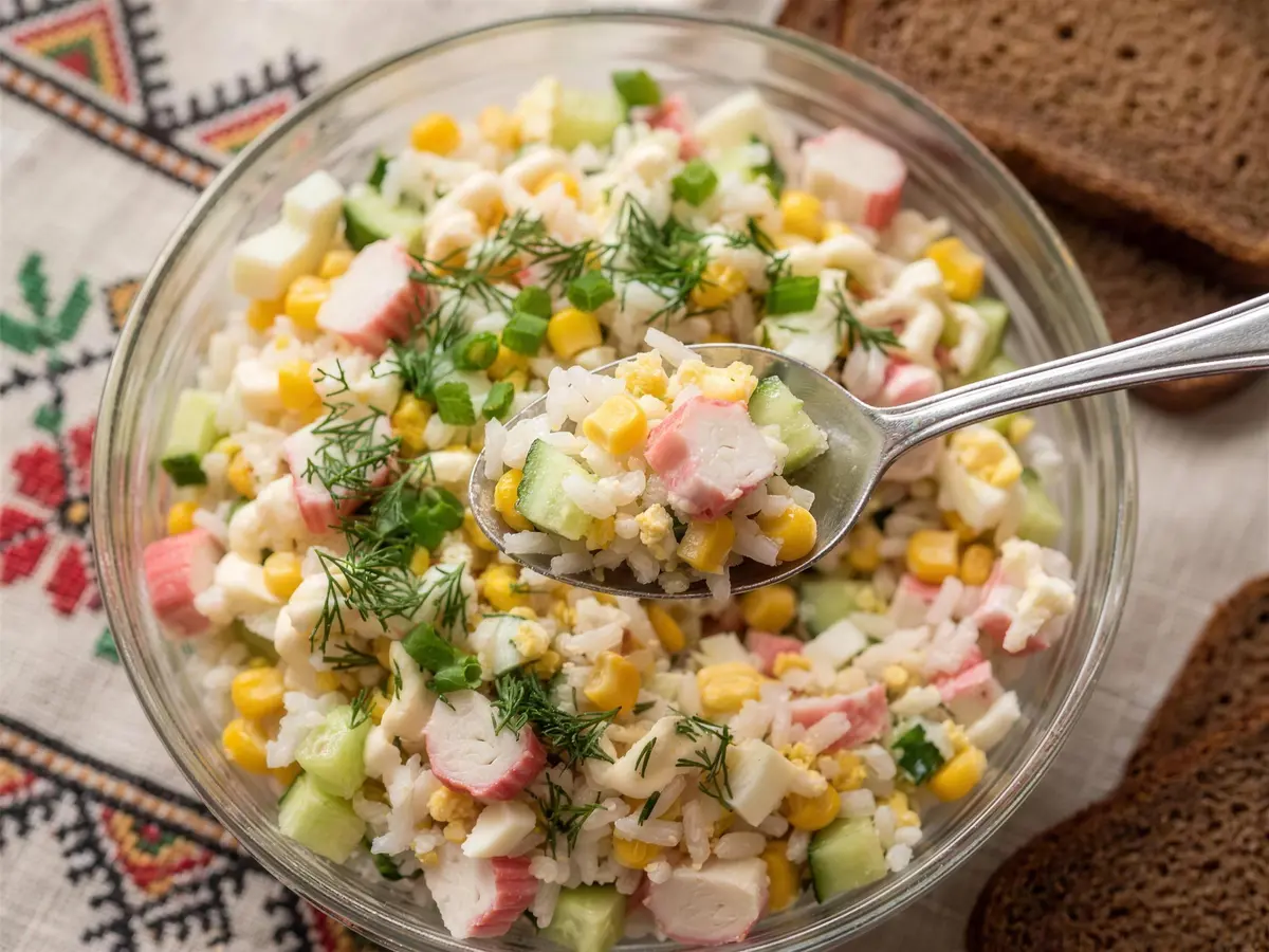 Ensalada de palitos de cangrejo — Ensaladas · Rusia