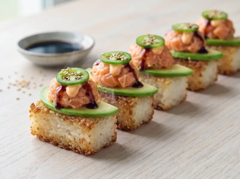Crispy Rice with Spicy Salmon