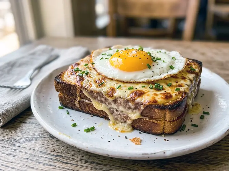 Croque Madame with bread, ham and Gruyère — France recipe