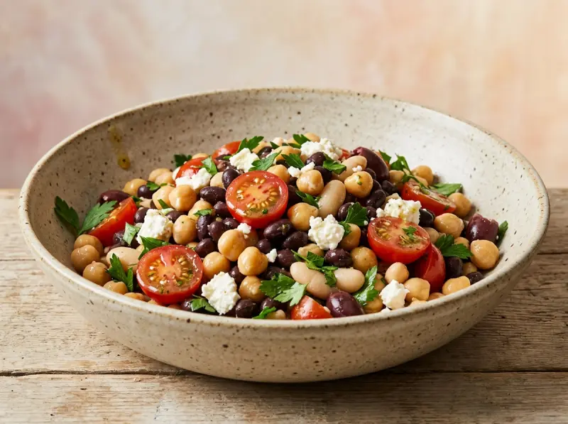 Dense Bean Salad with chickpeas, cucumber and feta — USA recipe