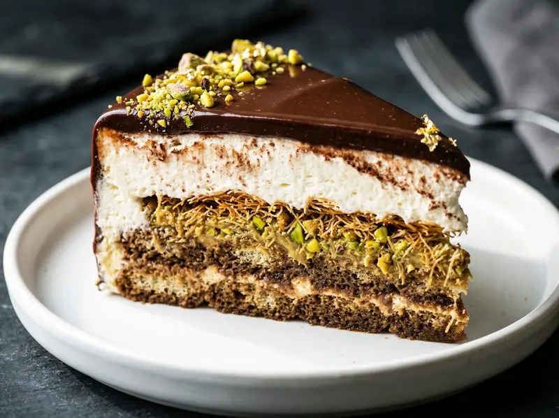Dubai Chocolate Tiramisu with mascarpone, pistachio and chocolate — UAE recipe