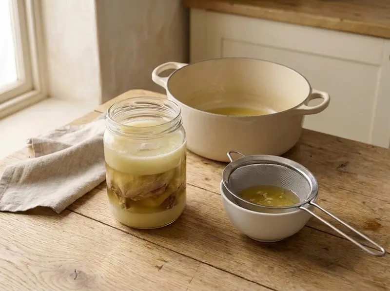 Confit duck legs packed in a jar and covered with strained duck fat