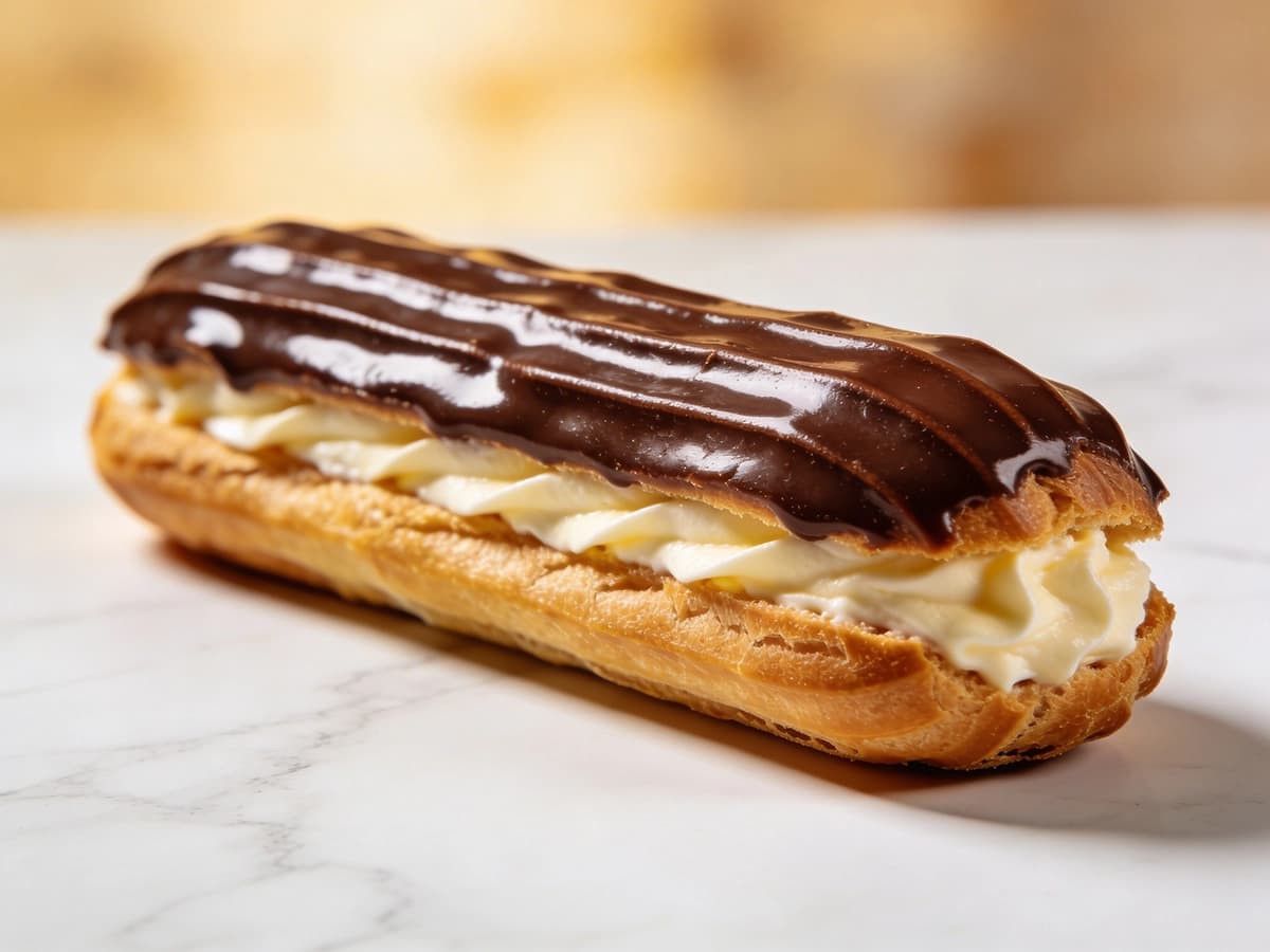 Éclair with butter, chocolate and cream — France recipe