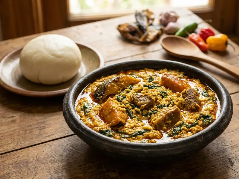 Soupe egusi (ragoût nigérian de graines de melon) — Soupes · Nigéria