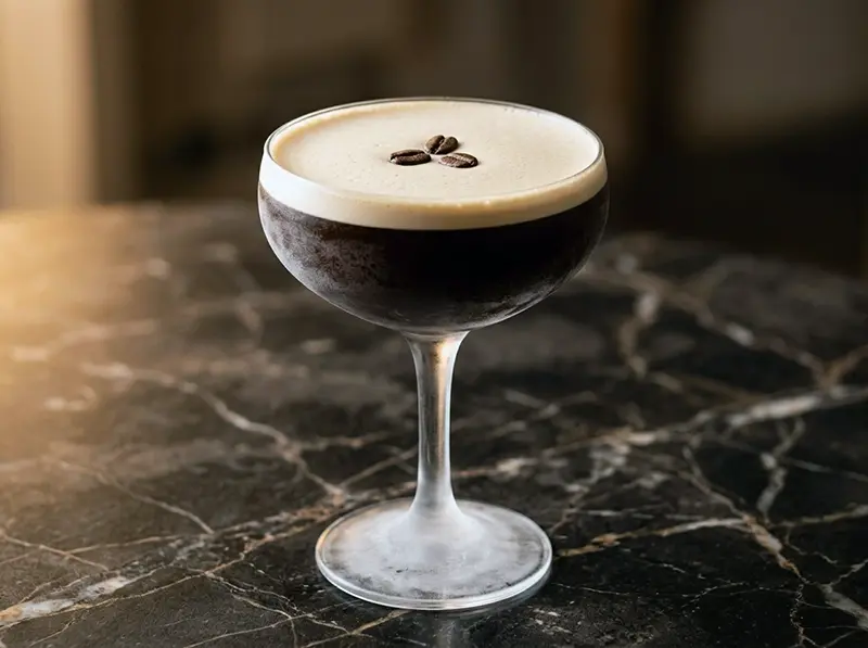 Espresso Martini with vodka, coffee liqueur and espresso — UK recipe