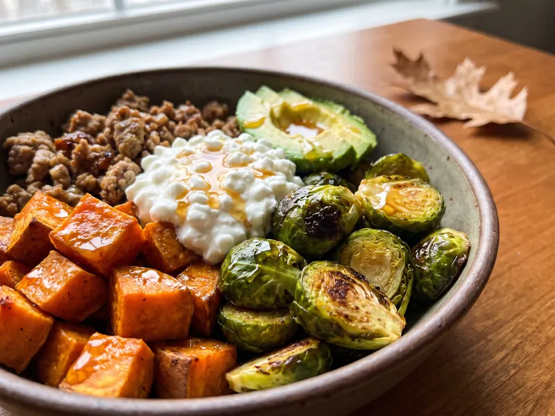 Fall Veggie Hot Honey Bowl autunnale — Piatti di carne · USA