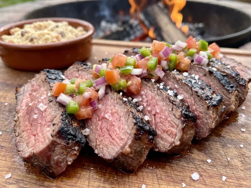 Fraldinha with fraldinha, cassava flour and red onion — Brazil recipe